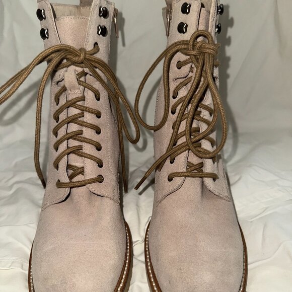 Taupe Lace-Up Combat Boots- Seychellas | Chunky Sole | Fall/Winter Essential - Picture 5 of 7